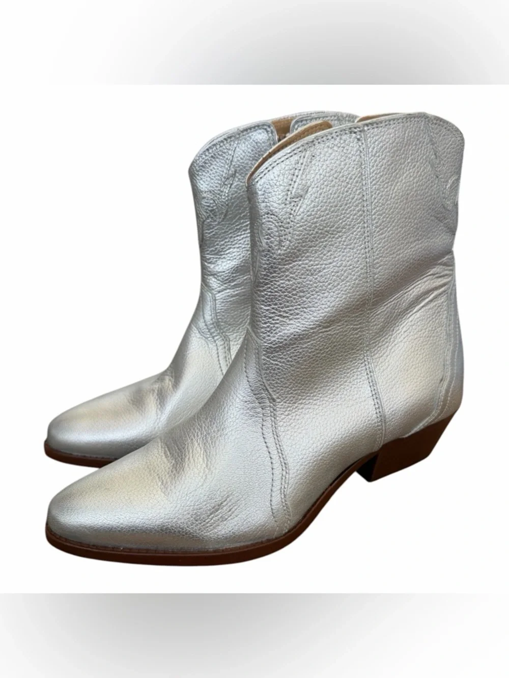 Silver Western Ankle Boot - Women